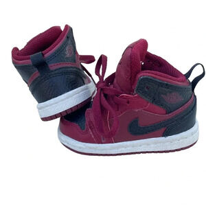 Air Jordan 1 Mid Team Red/Black  Toddler Shoes